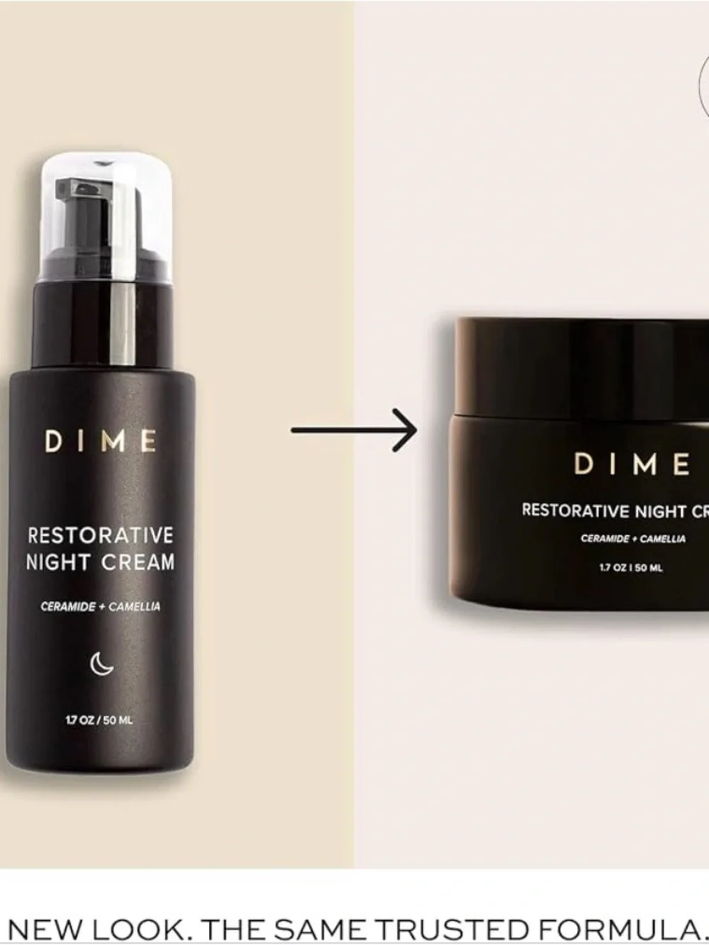New  DIME RESTORATIVE NIGHT CREAM - Black - Ceramide + Camellia